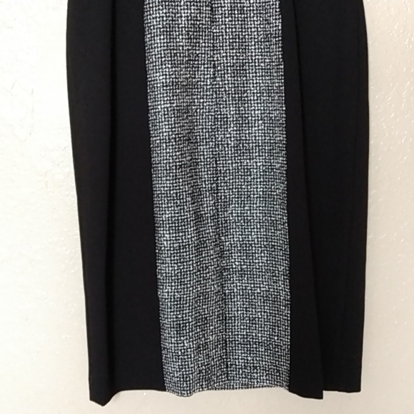 Whitehouse Blk Mkt Corpcore Career Casual DRESS Black White Tweed Boucle Size 4 - Picture 8 of 10